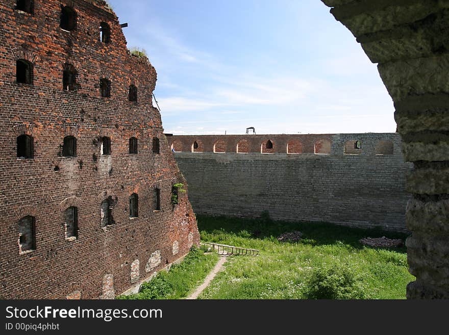 Oreshek castle, Middle Ages ruins, Russia, near Saint-Petersburg