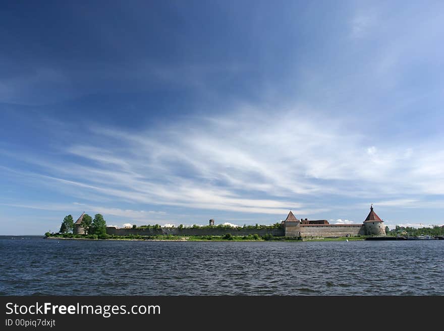 Oreshek castle, Middle Ages ruins, Russia, near Saint-Petersburg