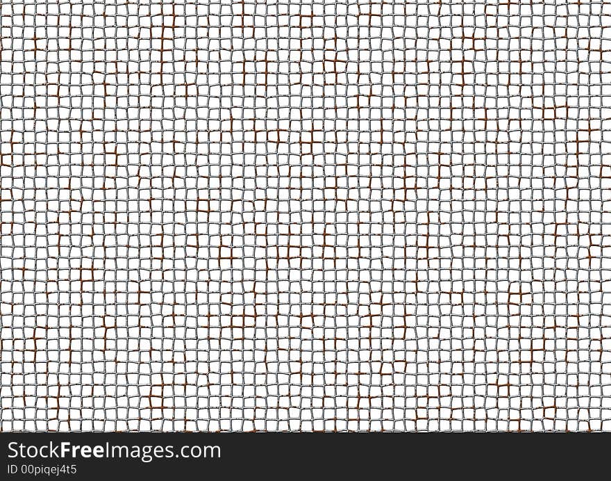 Rusty  steel grill pattern white background. Rusty  steel grill pattern white background