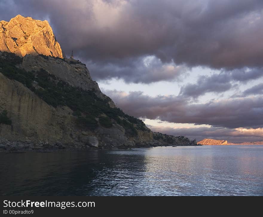 Cloudy Autumn Evening On Black Sea