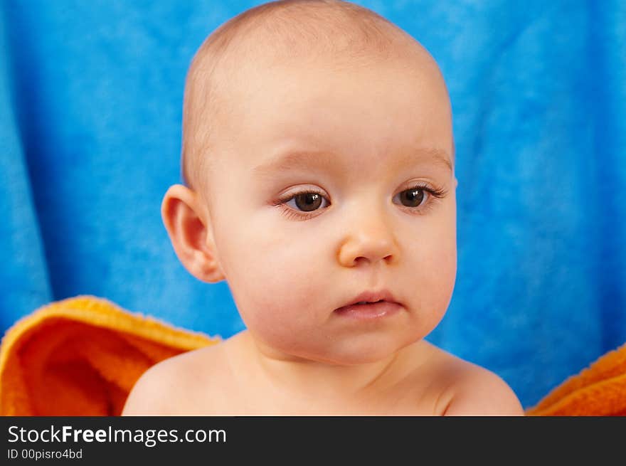 Portrait of little girl after bath. Portrait of little girl after bath