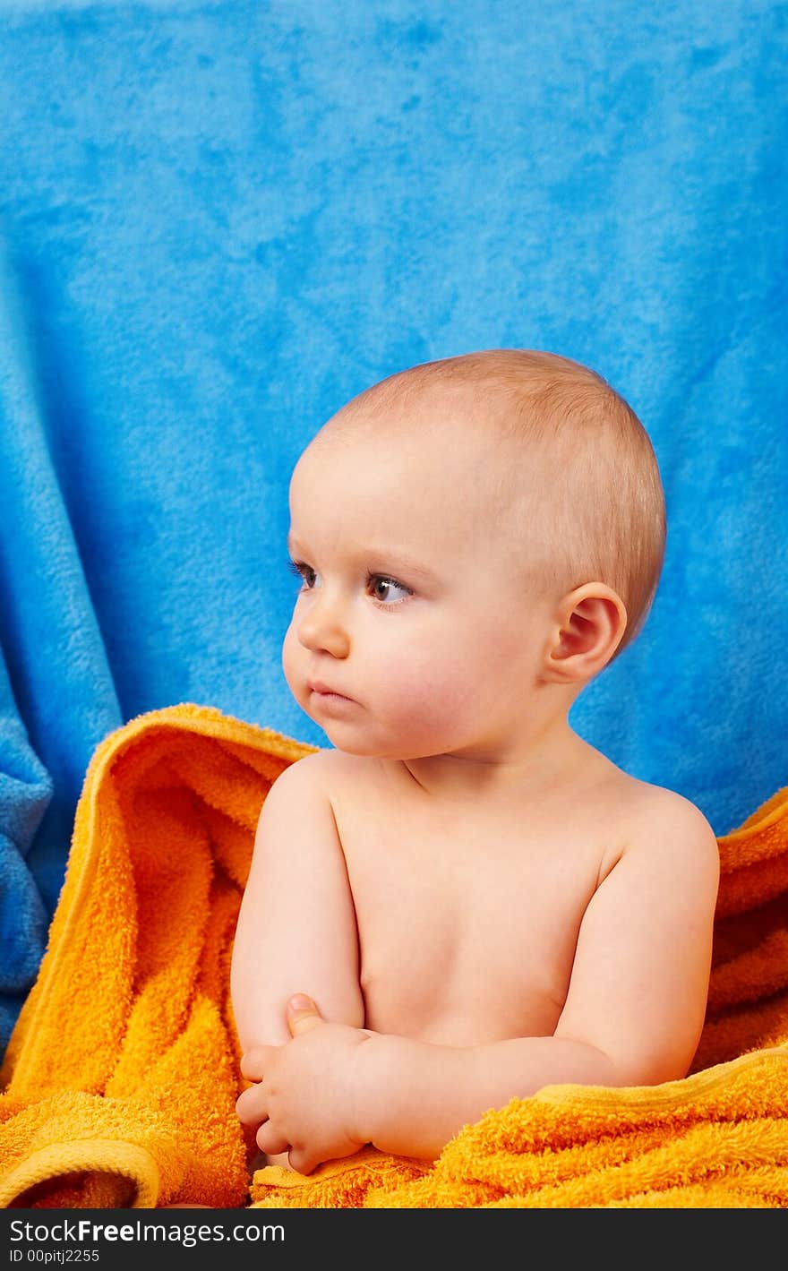 Portrait of little girl after bath. Portrait of little girl after bath