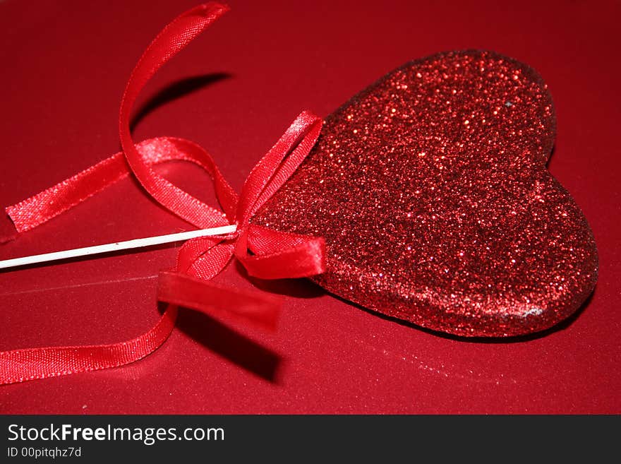 Red heart on red background, Saint Valentine day