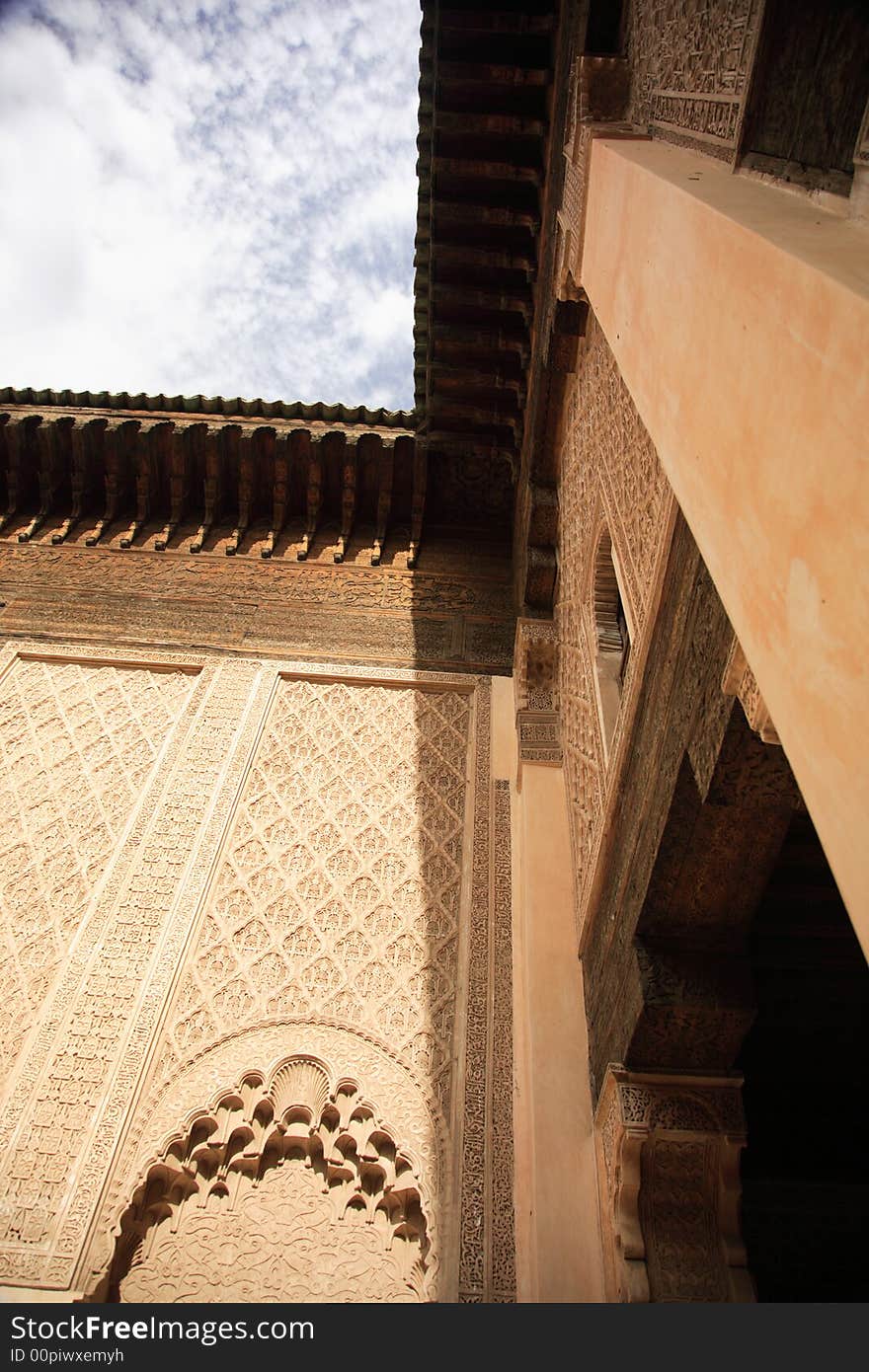 Walls of a Moroccan Royal palace in Morocco North Africa. Walls of a Moroccan Royal palace in Morocco North Africa