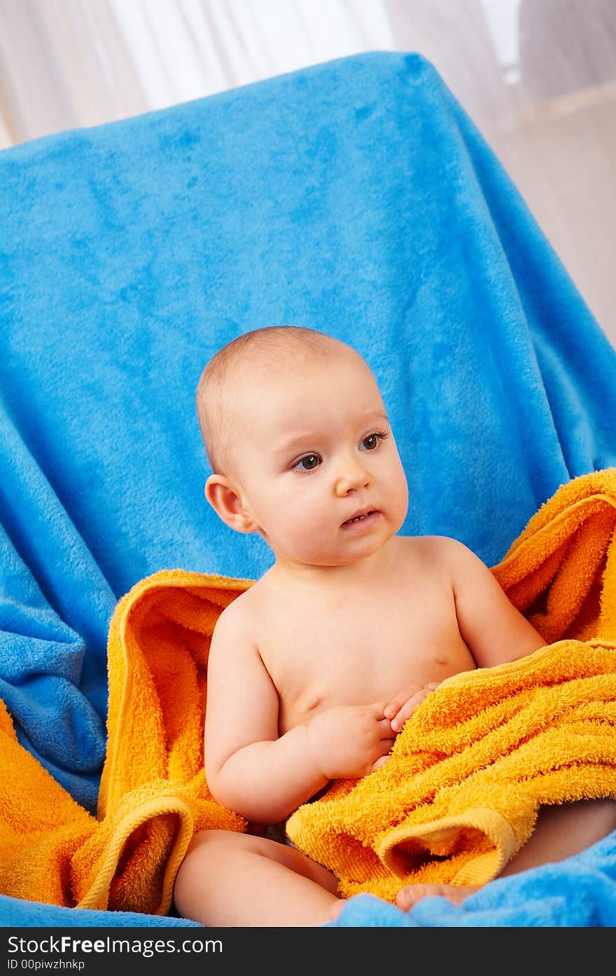 Portrait of little girl after bath. Portrait of little girl after bath