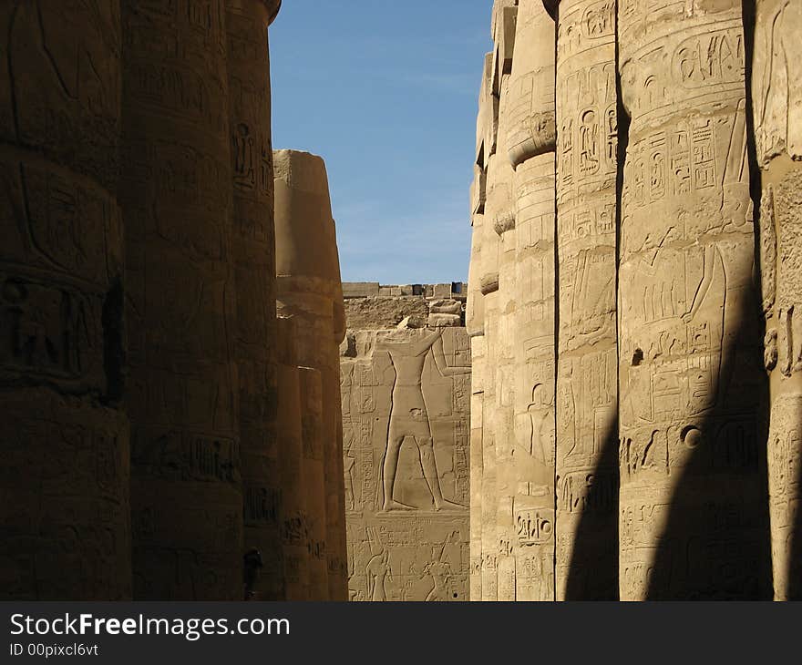 Columns of the temple of Karnak, Luxor, Egypt