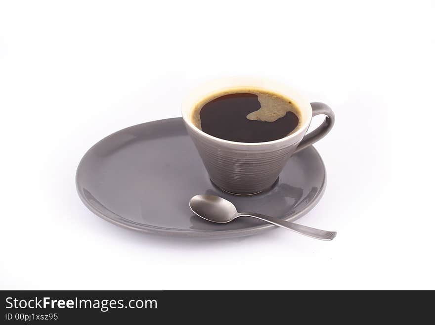 Coffee cups against white background