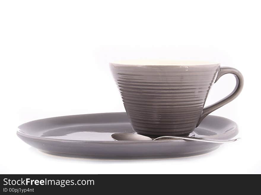 Coffee cups against white background