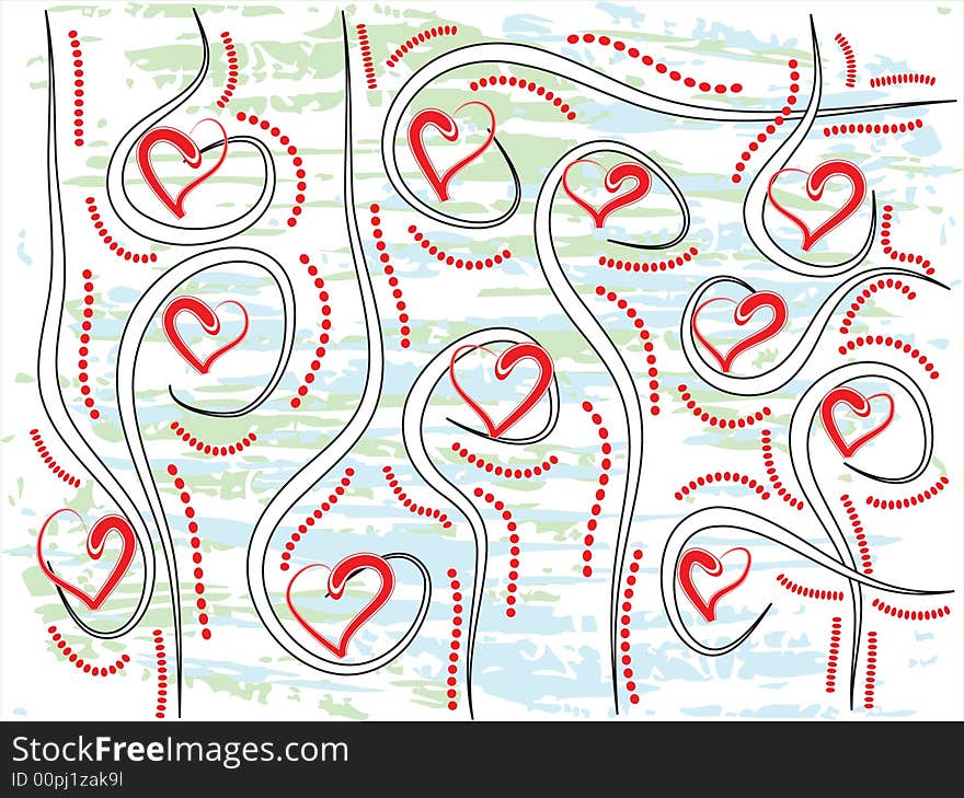 Abstract vector valentine background with hearts. Abstract vector valentine background with hearts