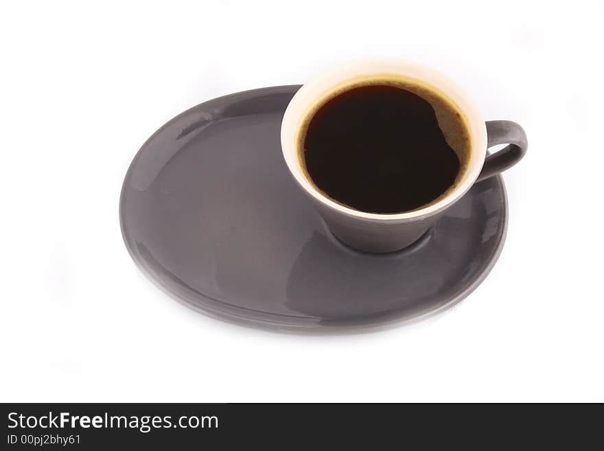 Coffee cups against white background