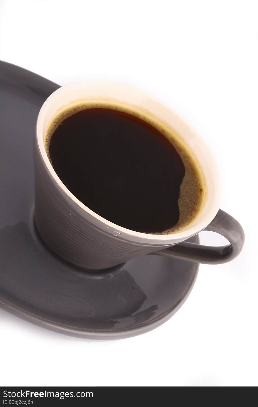 Coffee cups against white background