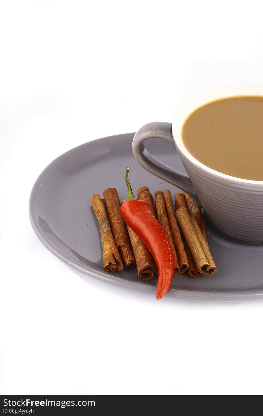 Coffee cups against white background