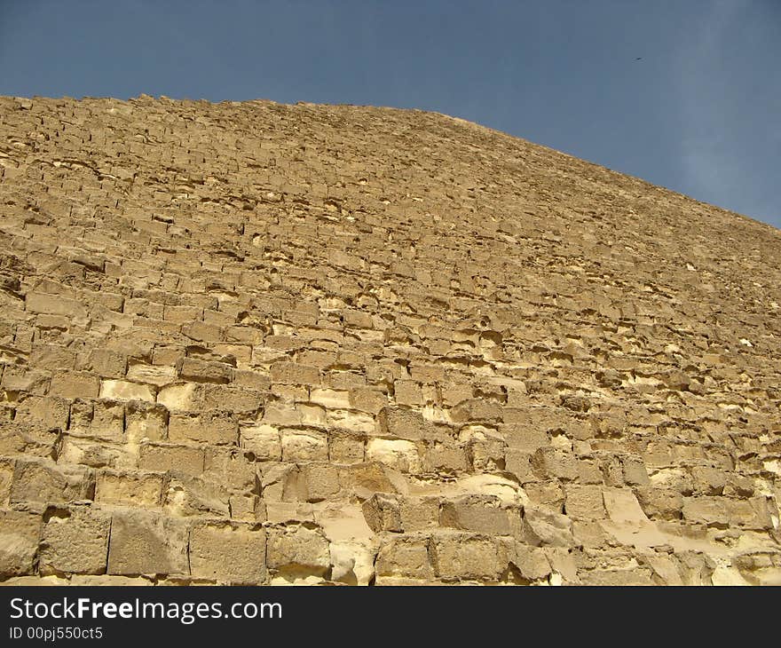 Wall of egyptian pyramidl, Cairo, Egypt