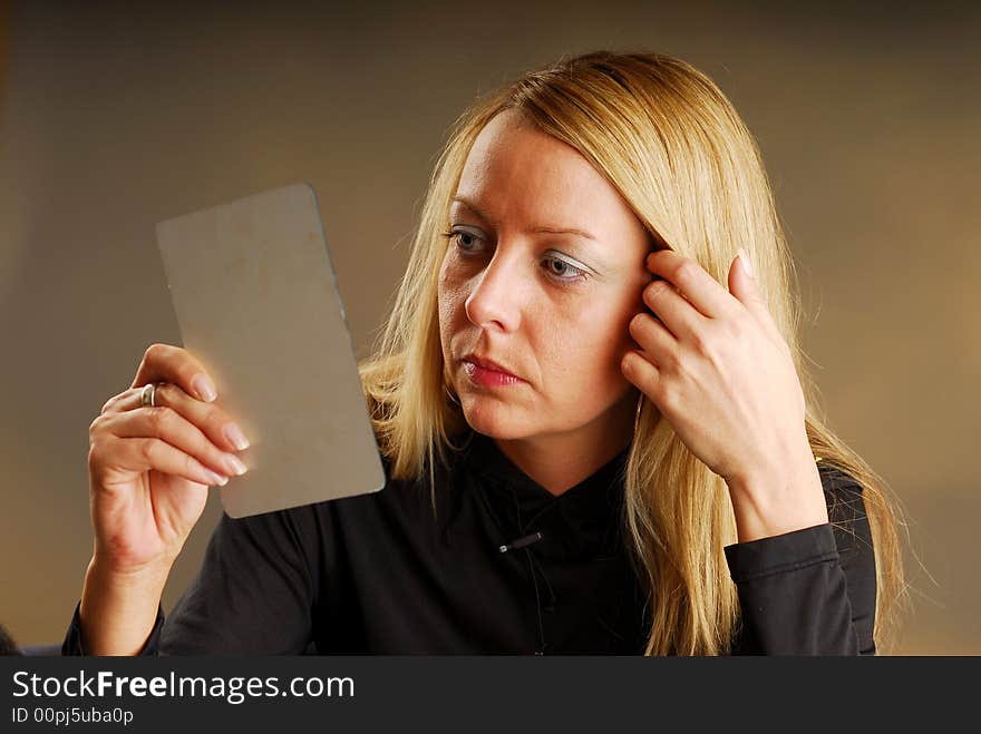 Woman reading card