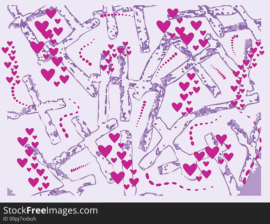 Abstract vector valentine background with hearts. Abstract vector valentine background with hearts