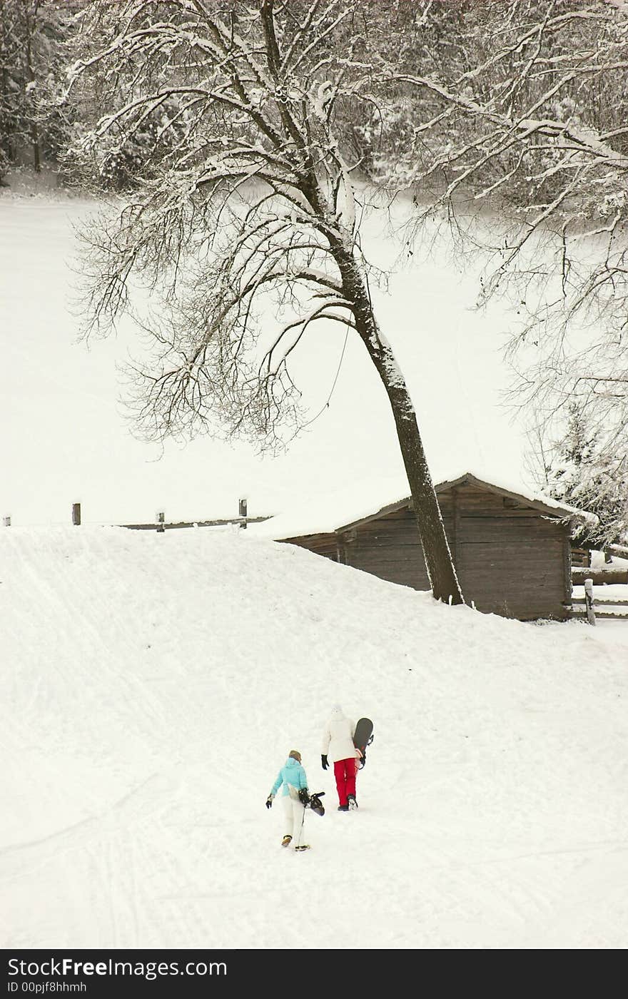 Skiing area in Soell (Austria)