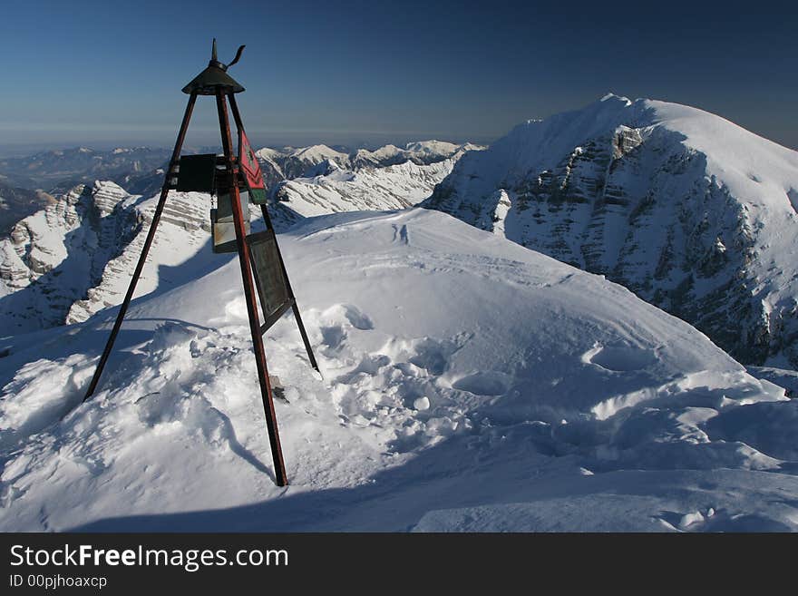 Winter mountain view - mountain summit