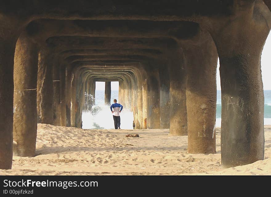 Runner Under Pier