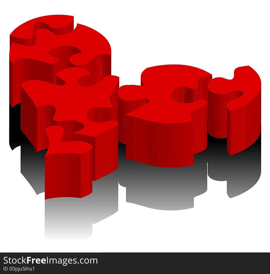 Vector illustration for a love shape puzzle. Vector illustration for a love shape puzzle