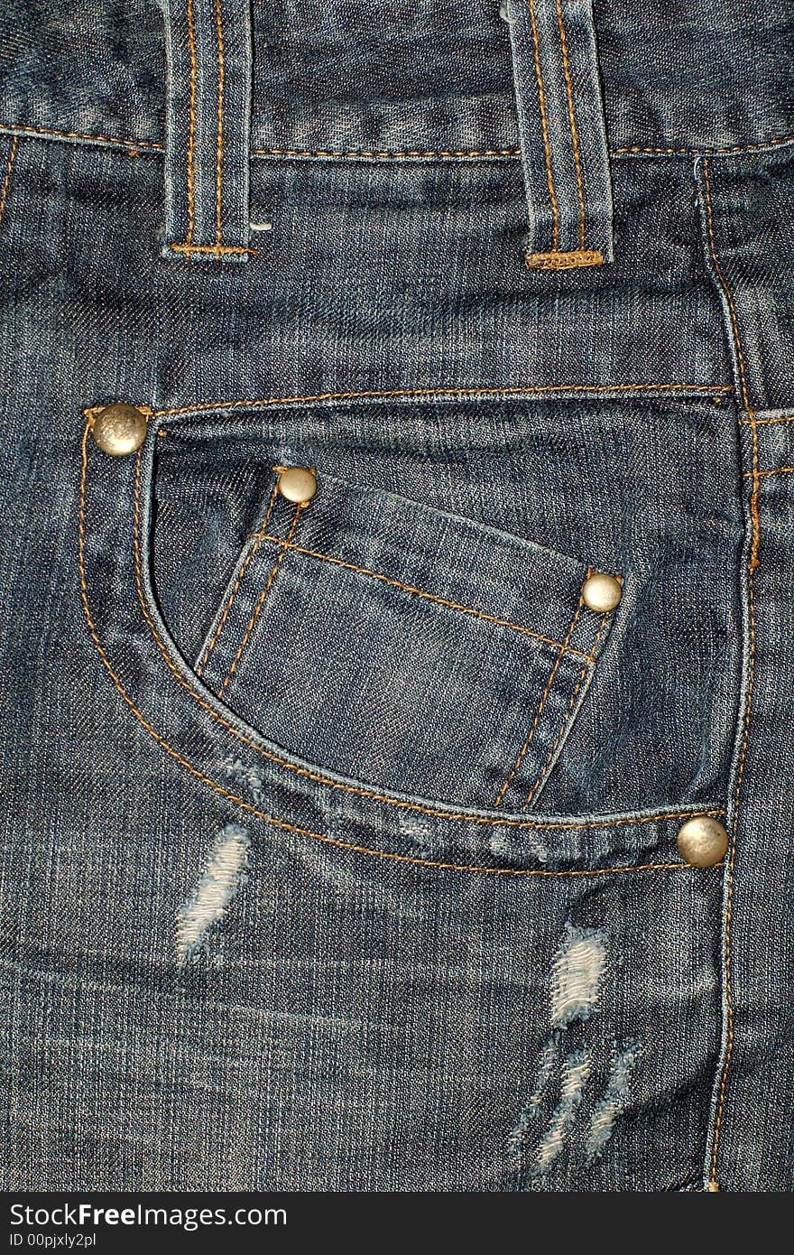 Jeans pocket close up