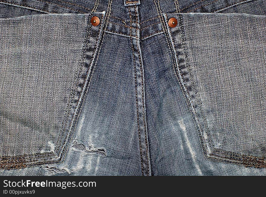 Jeans pocket close up horizontal