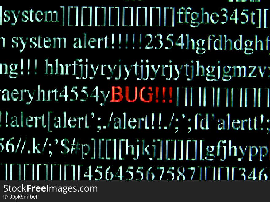 Computer bug on a screen