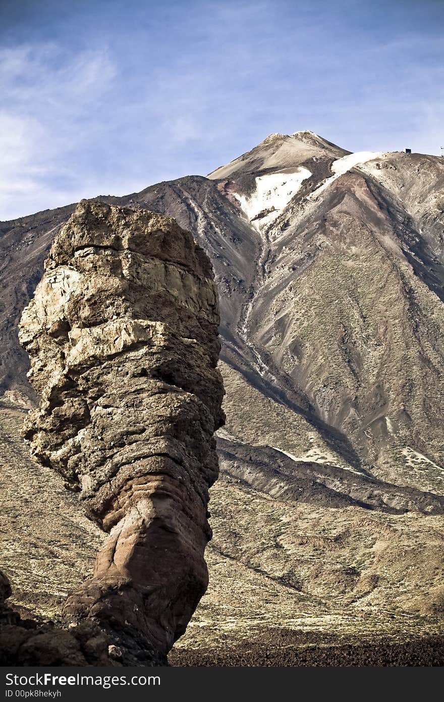 Vertical rock near Teide Volcano