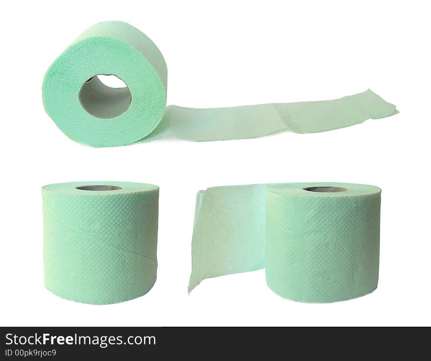 Three rolls og green soft toilet paper. Three rolls og green soft toilet paper