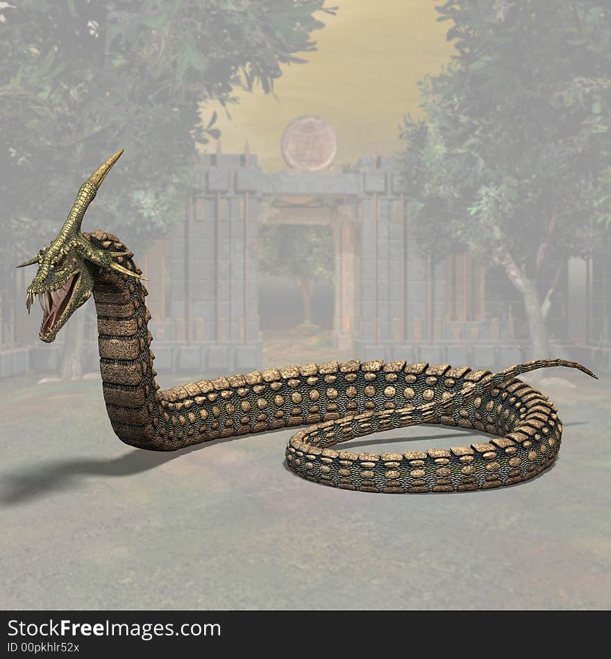 Fantasy Snake - Image contains a Clipping Path. Fantasy Snake - Image contains a Clipping Path