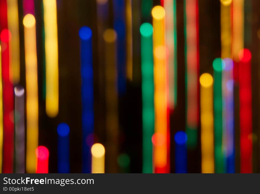 Abstract unfocused stripes of colored lights