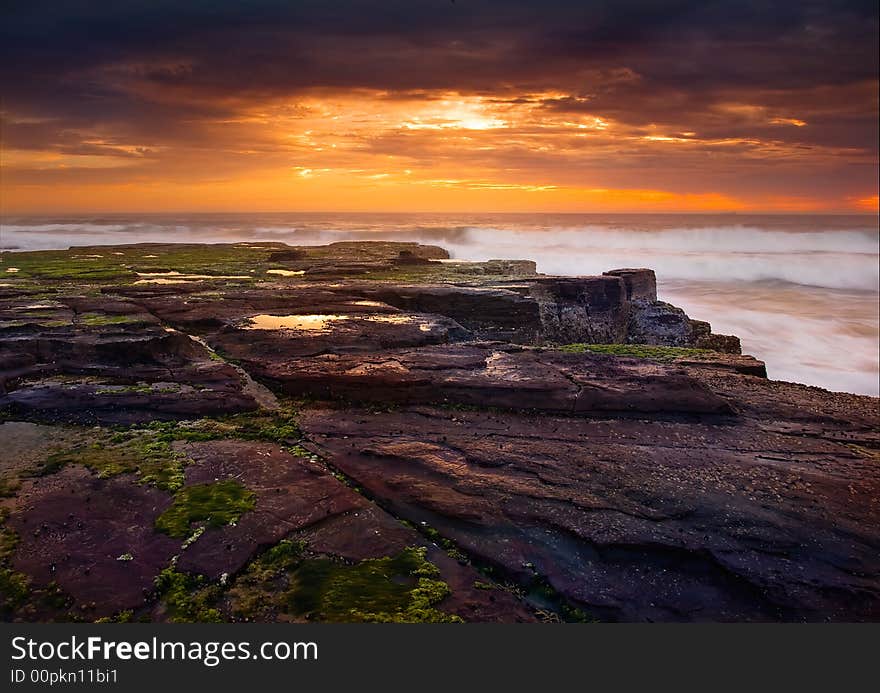 Sunrise on Pacific Ocean