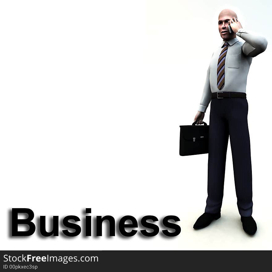 An conceptual image of a business man posing next to a word. An conceptual image of a business man posing next to a word.