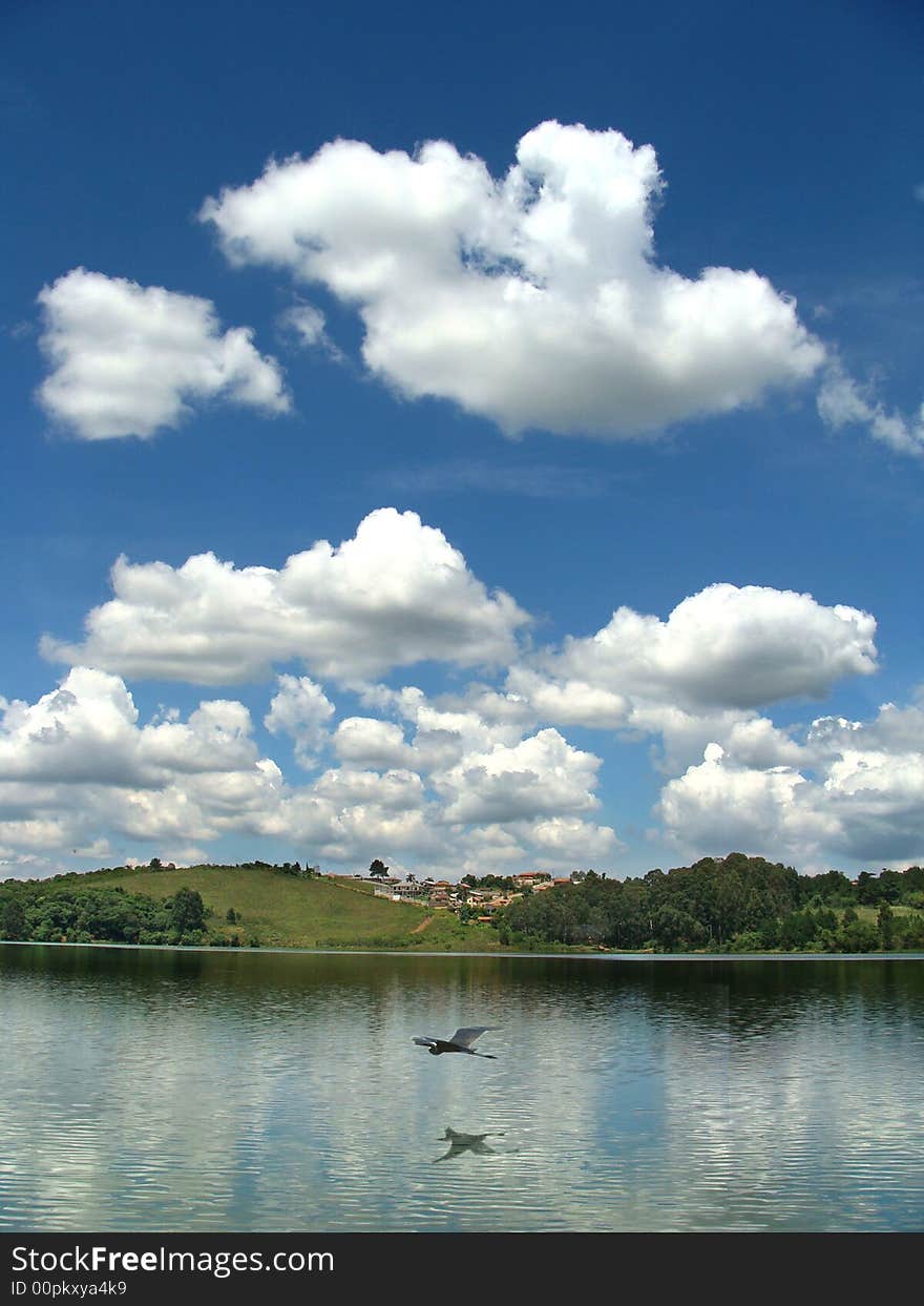 A colorful landscape with beautiful sky