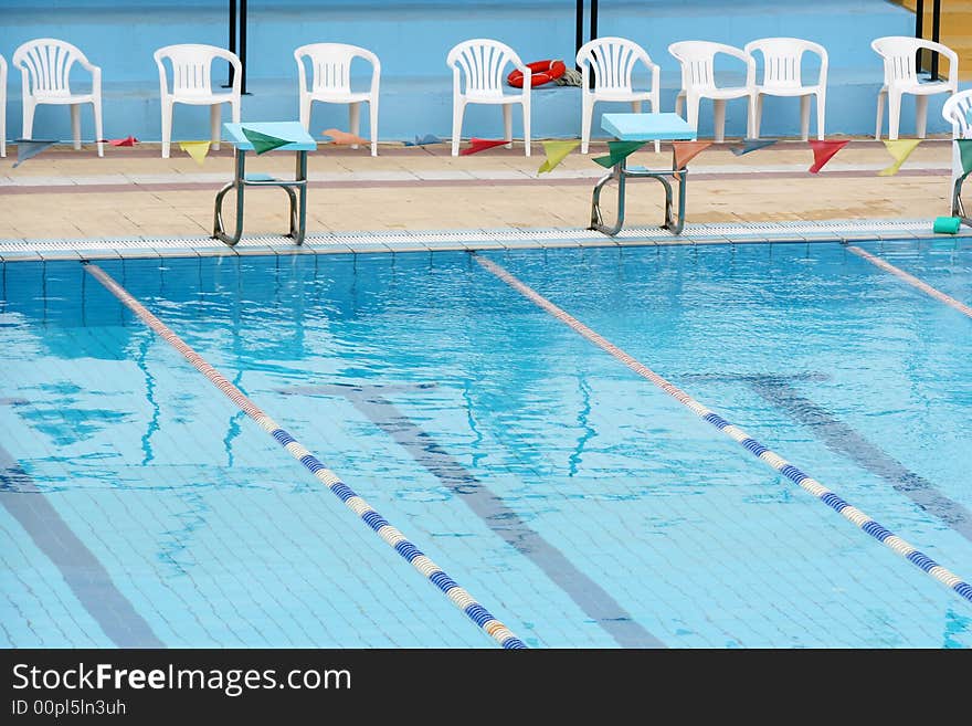 A small part of a swimming pool. A small part of a swimming pool