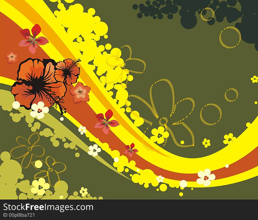 Abstract floral background, vector illustration with many flowers. Abstract floral background, vector illustration with many flowers.