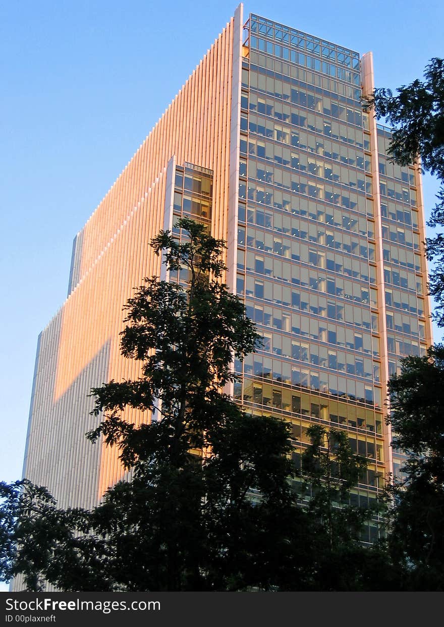 Tall corporate office building