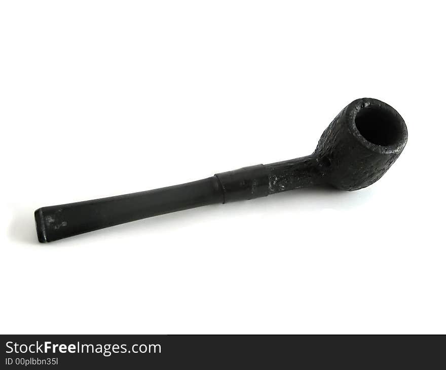 Black pipe isolated on the white background