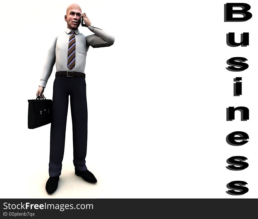 An conceptual image of a business man posing next to a word. An conceptual image of a business man posing next to a word.