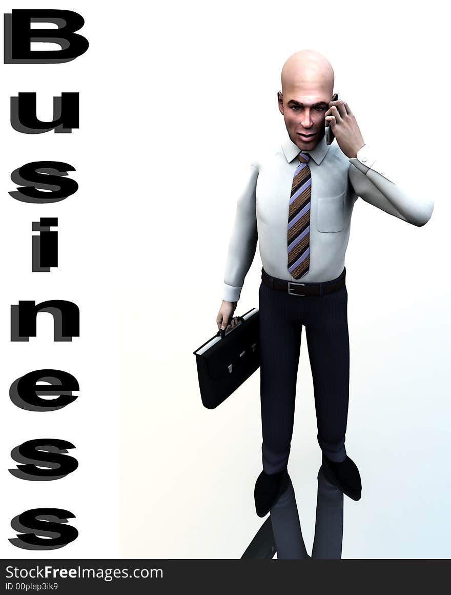 An conceptual image of a business man posing next to a word. An conceptual image of a business man posing next to a word.