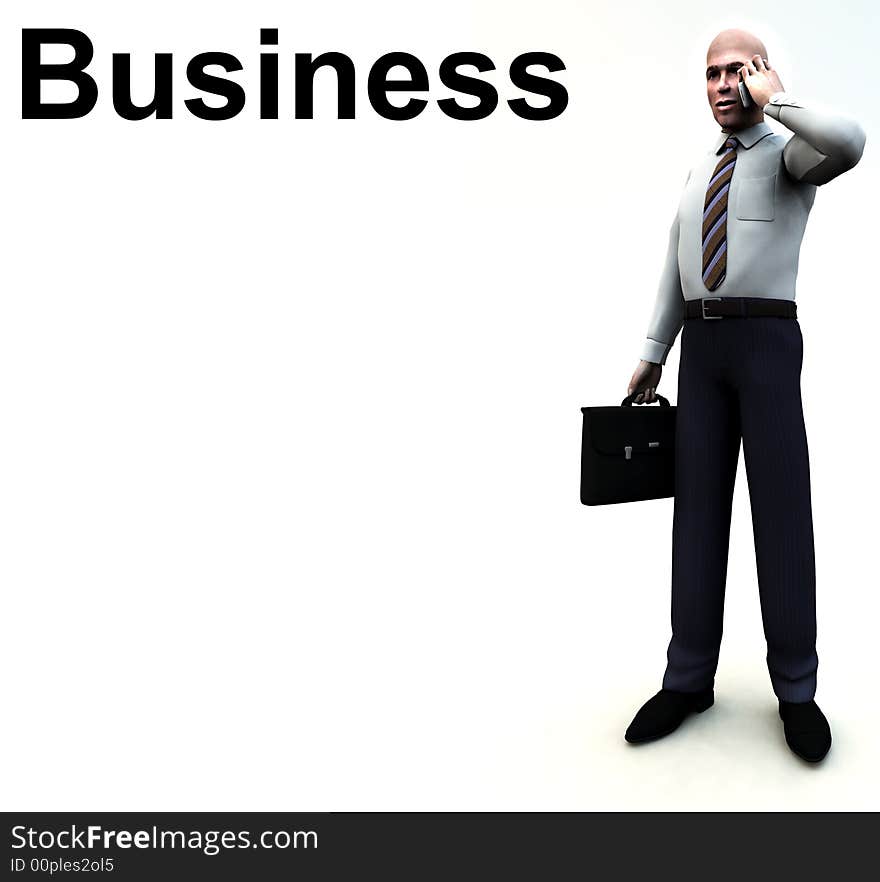 An conceptual image of a business man posing next to a word. An conceptual image of a business man posing next to a word.