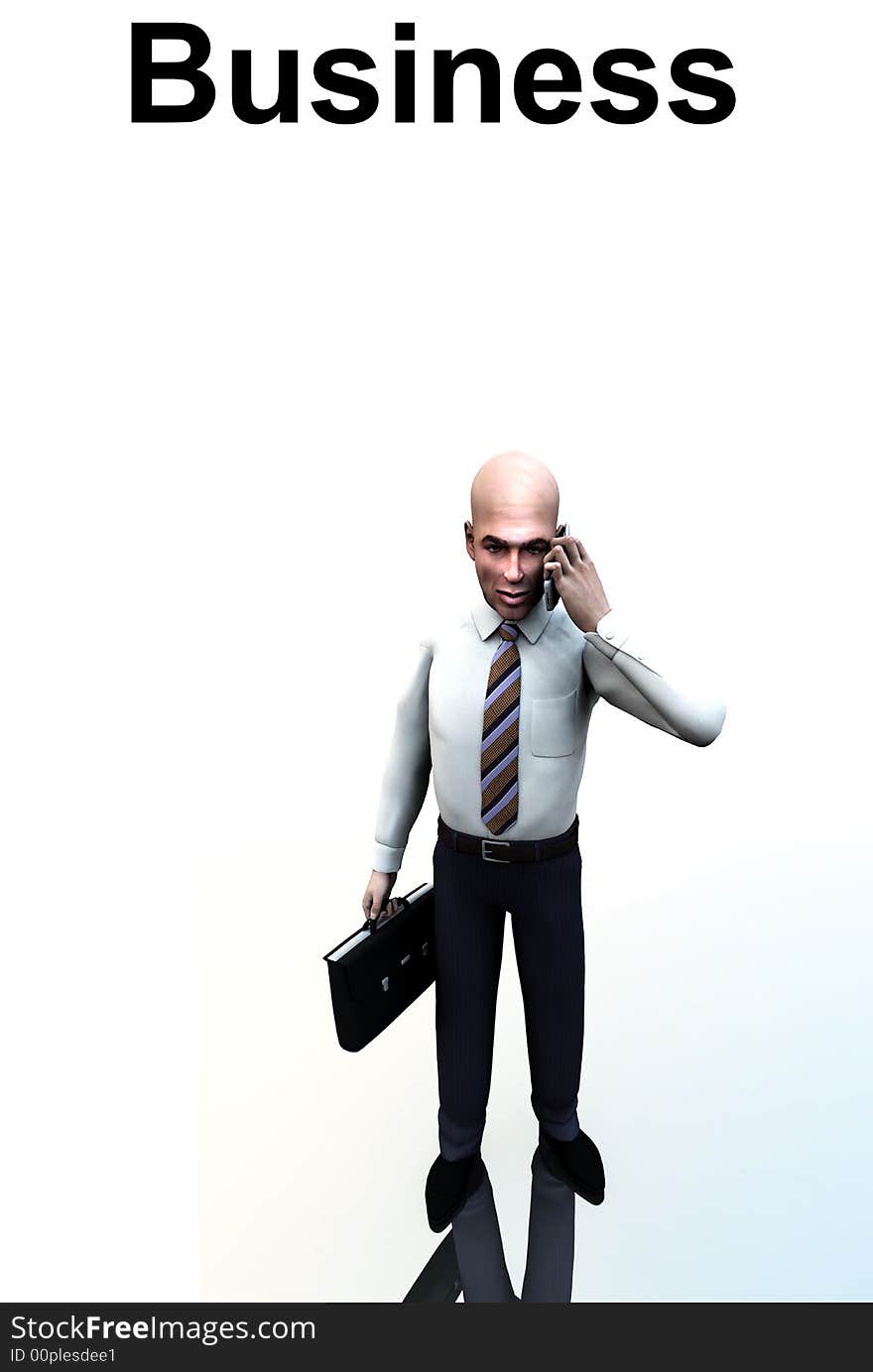 Business Man Standing Word 6