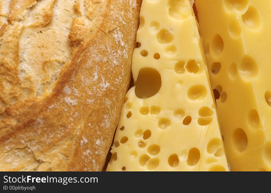 Baguette And Cheese Background