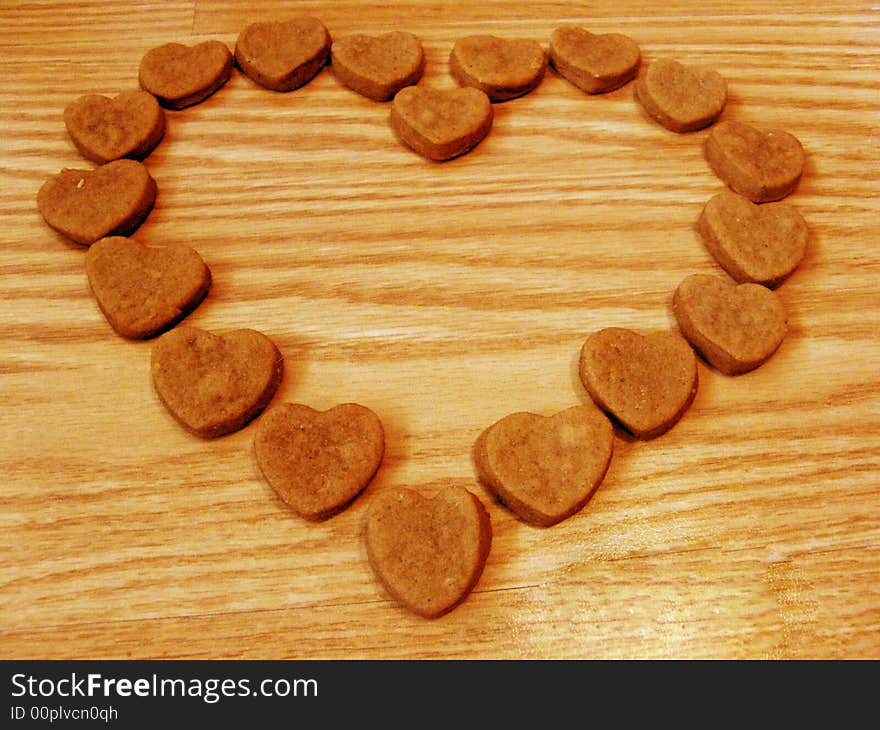 Heart on the wood background