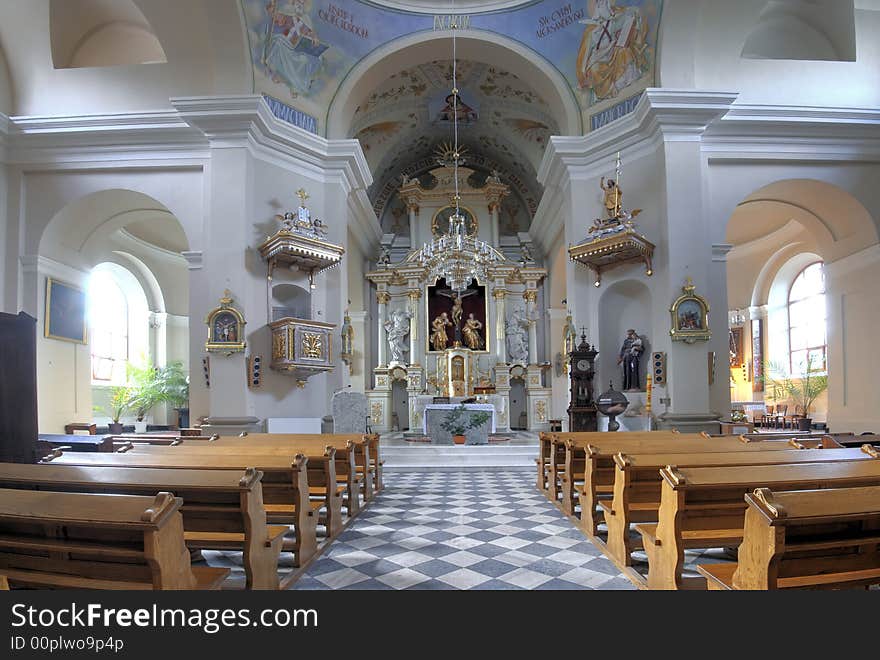 Interior of a catholic church