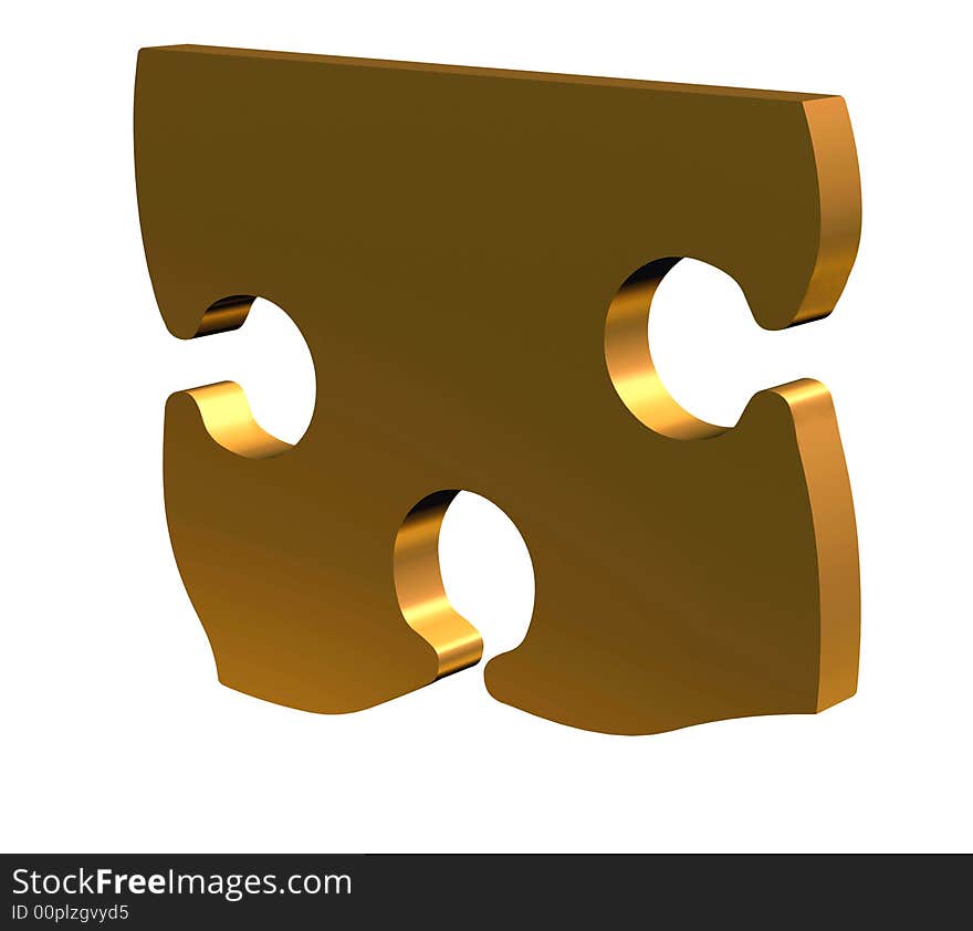 3D puzzle in gold with room for text