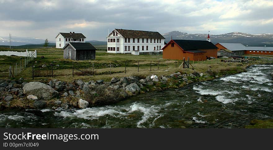 Mountain village in Norway