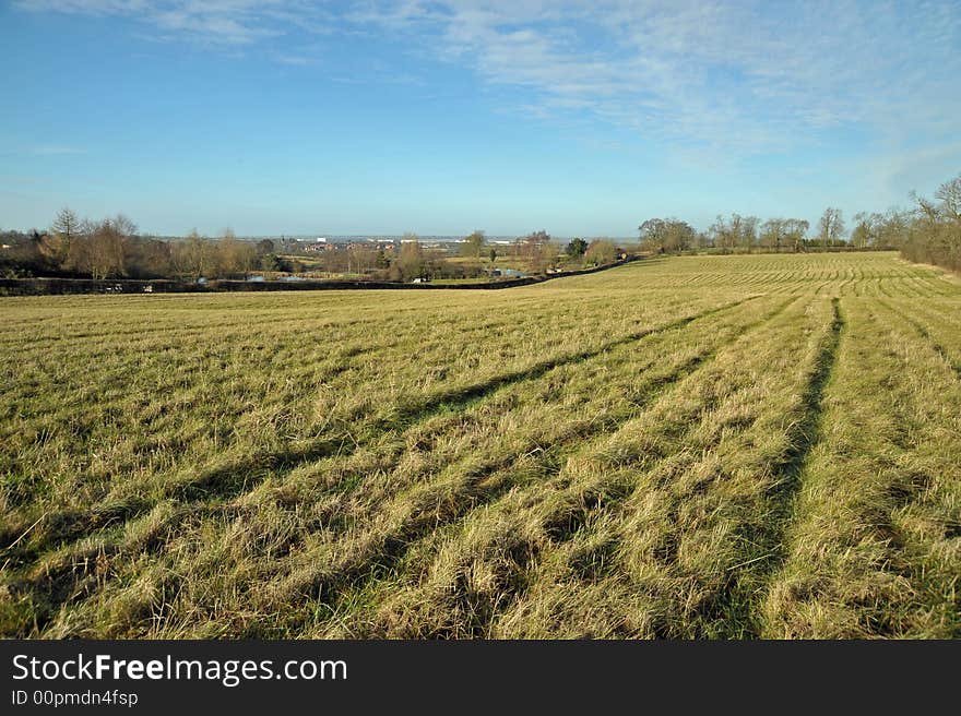 Ridge and furrow field in sunshine. Ridge and furrow field in sunshine