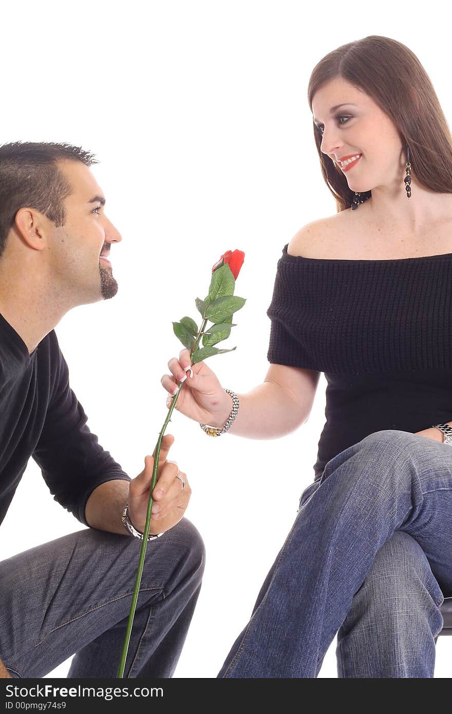 You are as beautiful as this rose isolated on white