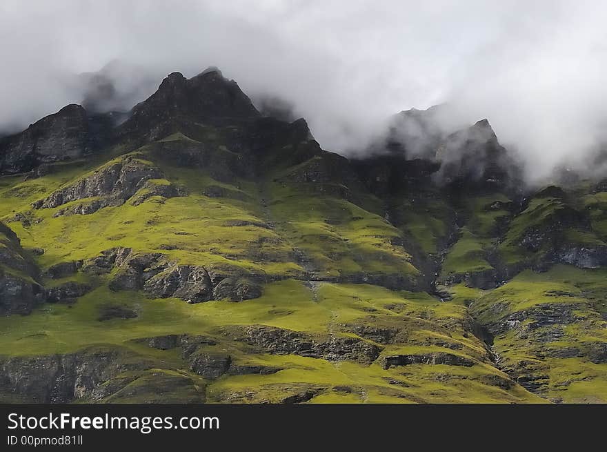 Landscape in the French Alps with rain clouds. Landscape in the French Alps with rain clouds