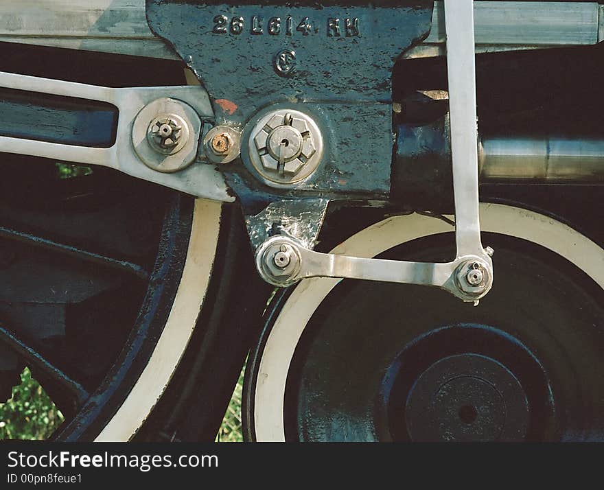 Steam locomotive parts make artistic composition. 6x7 Kodacolor drum scan. Steam locomotive parts make artistic composition. 6x7 Kodacolor drum scan.